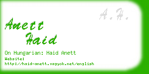 anett haid business card